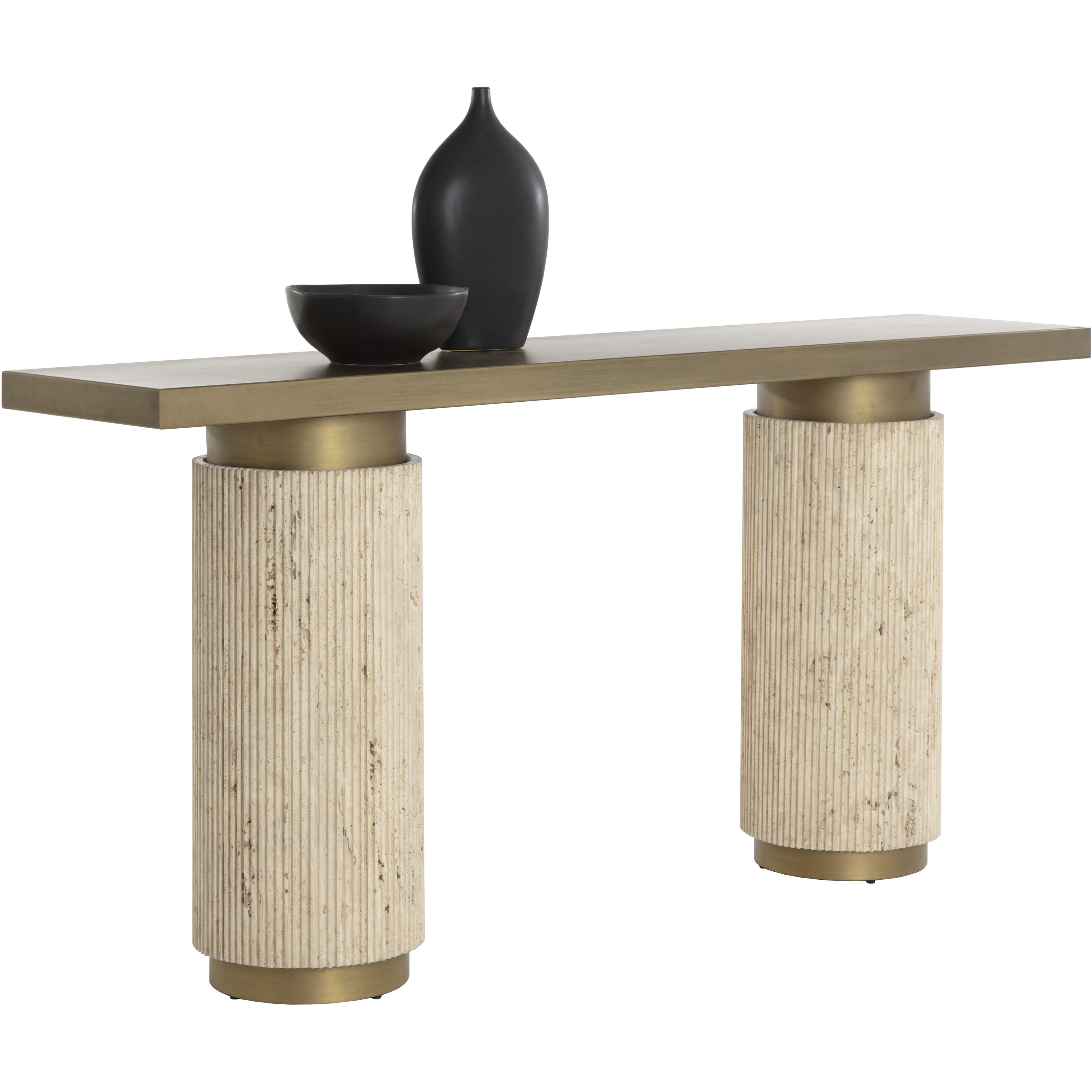 Ashva 68 X 15 inch Antique Brass Console Table